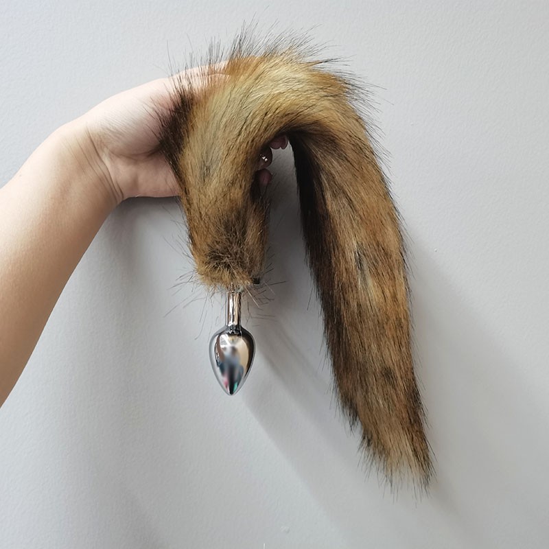 False Tail with Metal Anal Butt Plug Buttplug for Cosplay Game Furry Sex Toys