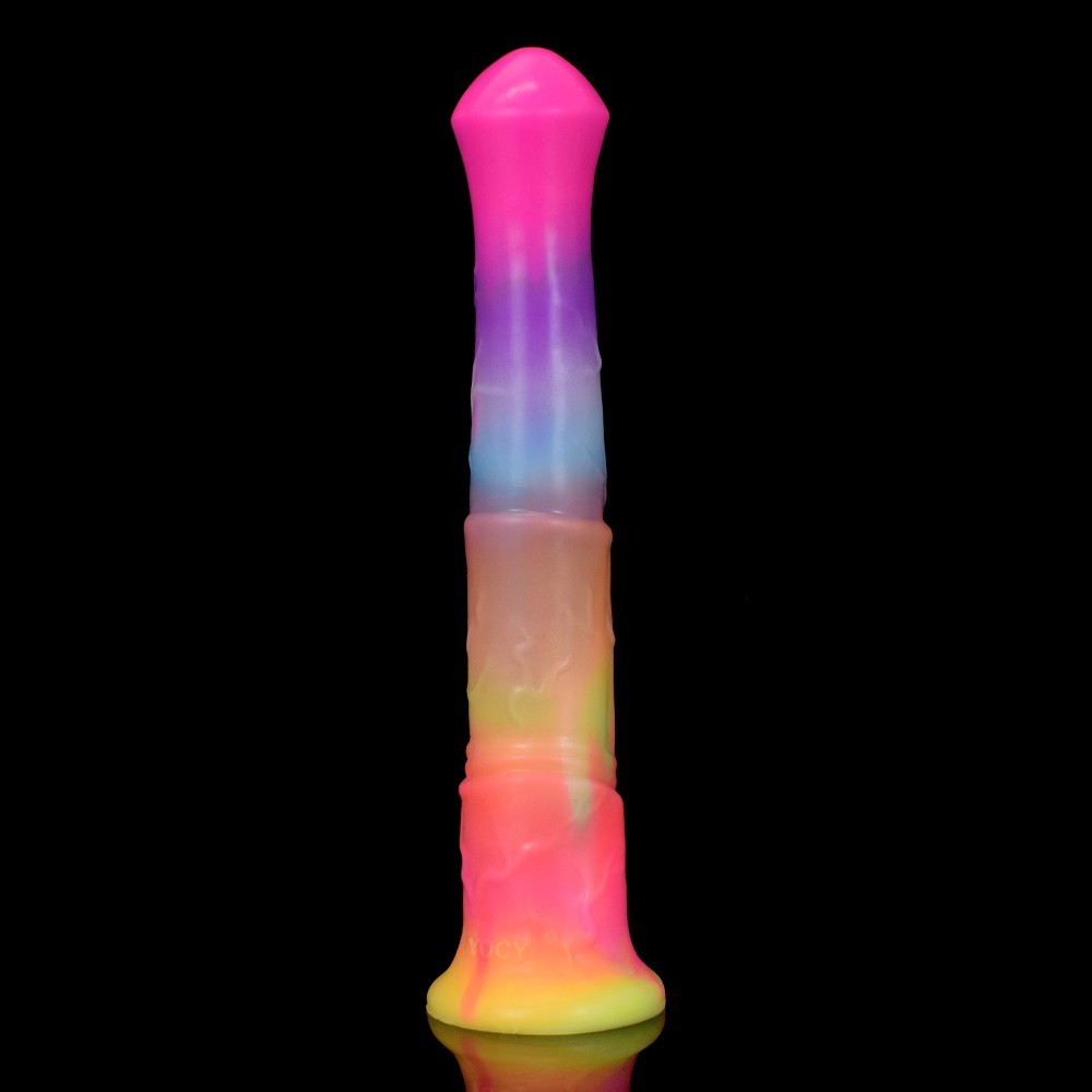 11″ Extra Long Glow In Dark Fantasy Dildo Waterproof Flexible Silicone Penis Toy