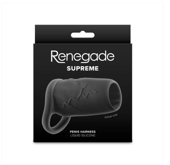 NS Novelties Renegade Supreme Liquid Silicone Penis Harness Black, New