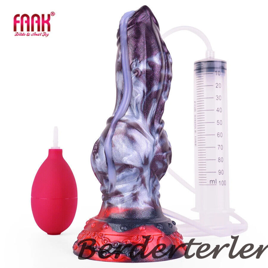 Silicone Knot Squirting Dildo Ejaculation Large Penis With Sucker Fantasy SexToy