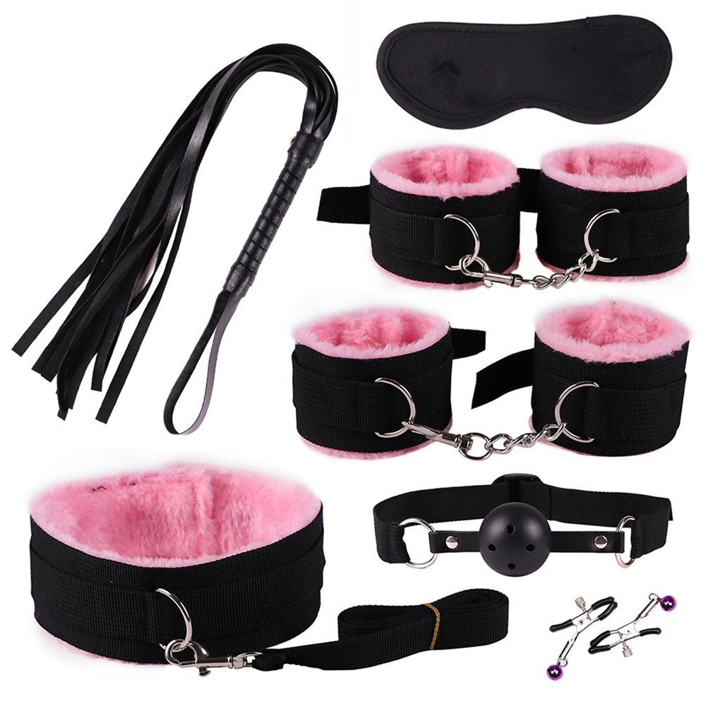 7pcs Sex Bondage Restraints BDSM Strap Handcuff Kit Sex Toy for Women Men Couple