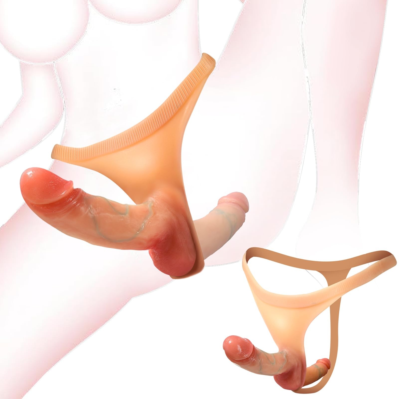 Double-Ended Silicone Dildo Set for Women | Hands-Free Strap-On Toys