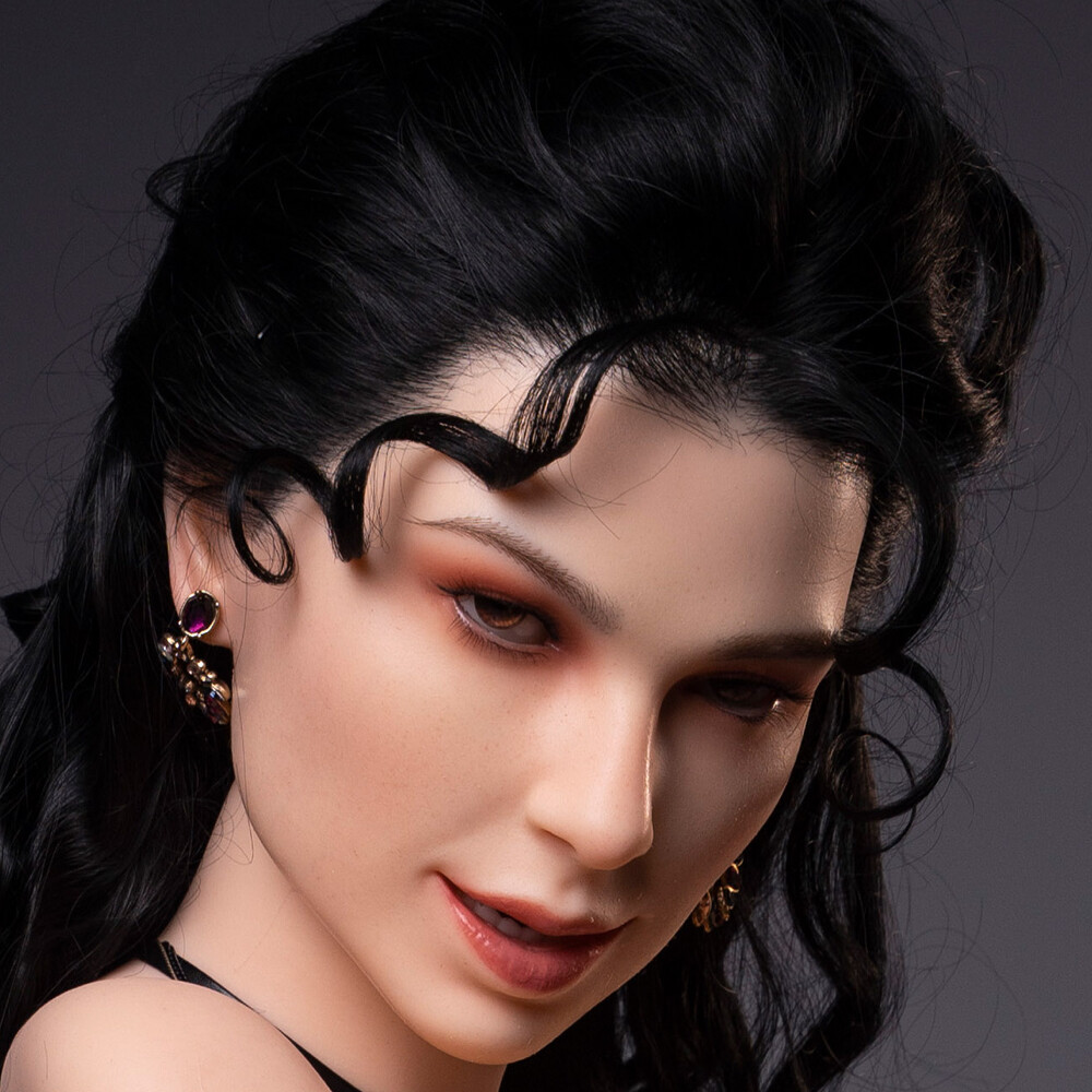 Real Silicone Sex Doll Head Real Oral Hole Mobile Jaw Implanted Hair Masturbator