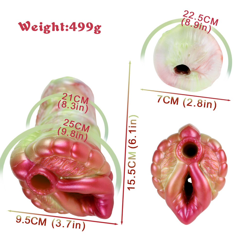 Silicone Double Channel Alien Anus Vagina Masturbation Cup By Hand for Men Male