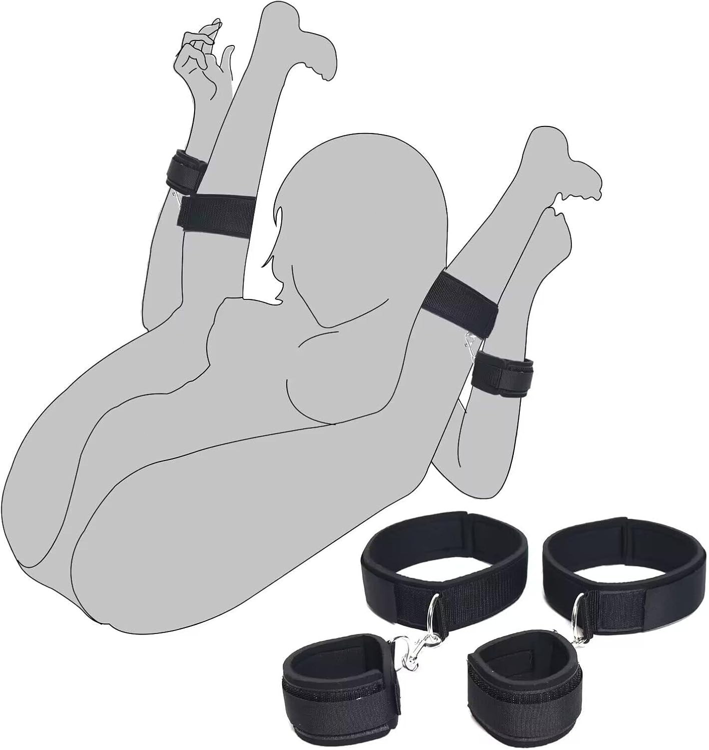 Bondage SM Kit Slave Neck Collar Handcuffs Mouth Gag Constraint Set Sex Toy BDSM
