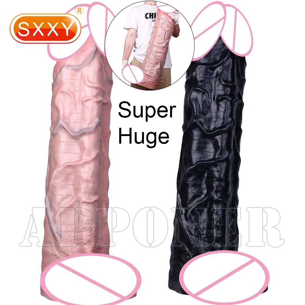 30.7inch Ultra Realistic Dildo With Real Vein Silicone Skin&Black Huge Anal Plug