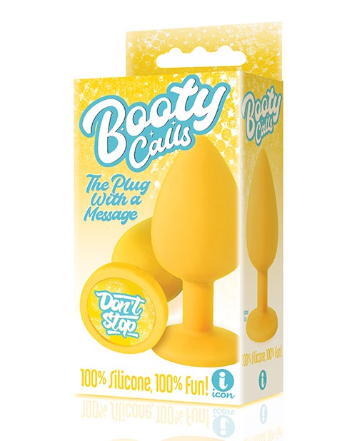 The 9’s Booty Talk Don’t Stop Silicone Butt Plug Body-Safe Anal Plug – Yellow