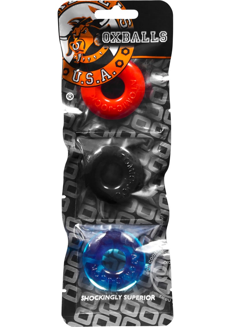 Oxballs Ringer Cockring 3 pk Small – Multicolor – Thick & Durable Penis Ring