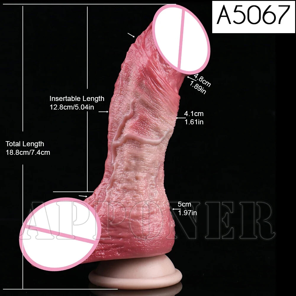 7.4 Inch Silicone Double Layer Dildo Realistic Adult Sex Toys With Male Female