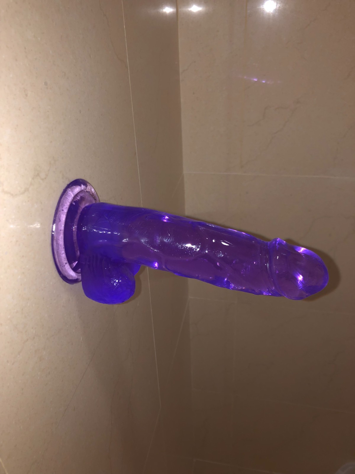 Purple Realistic 8″ Silicone Dildo Thick Soft Flexible Body Safe Suction Cup