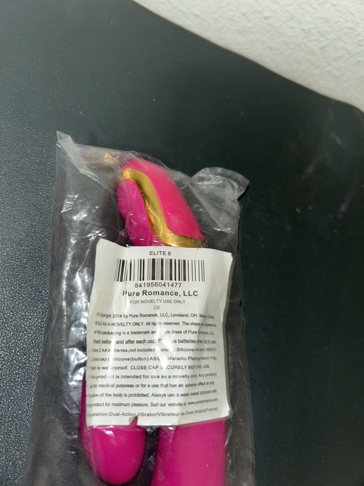 Pure Romance Elite 8-Battery Operated Dual Action Vibrator Pink 8”