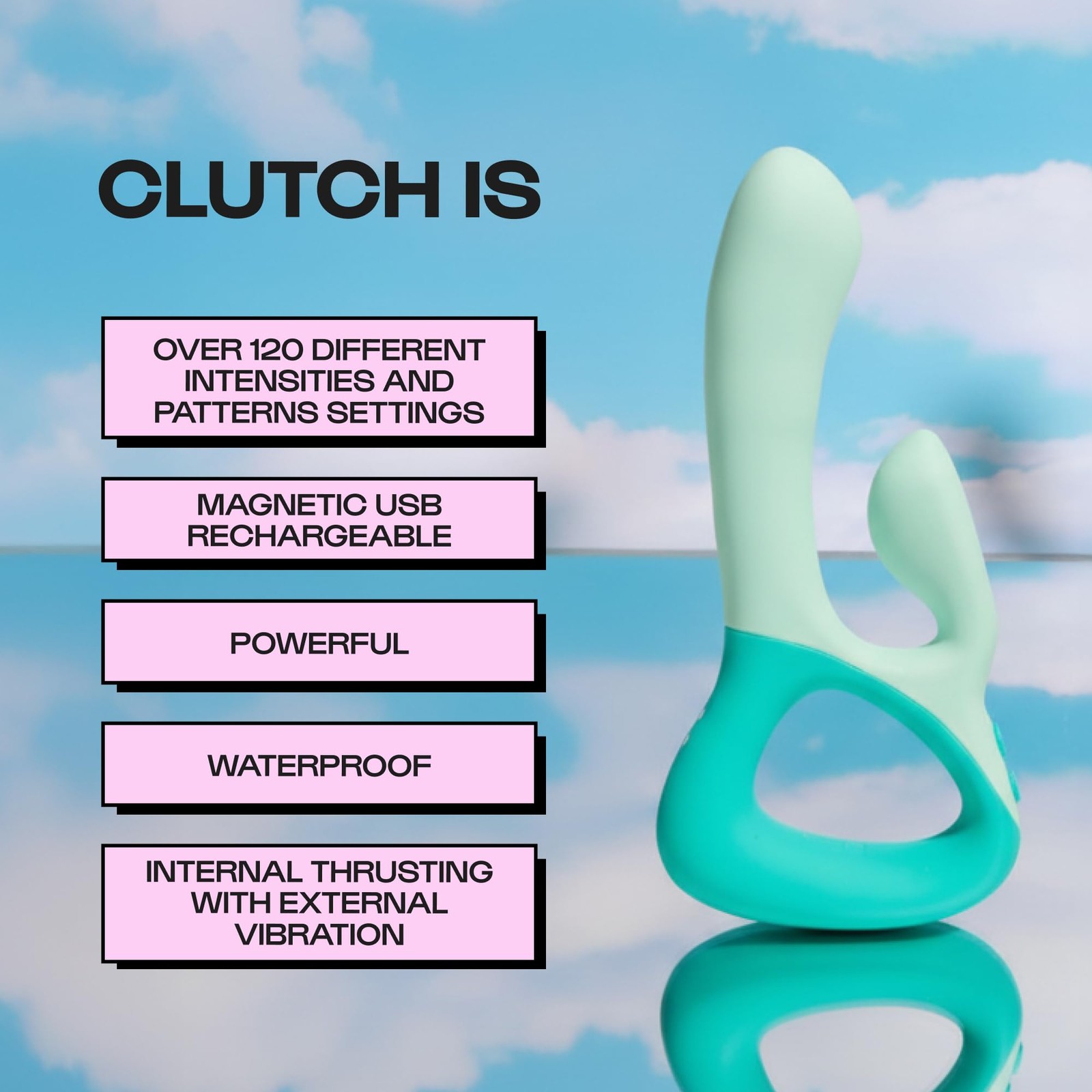 Unbound Clutch Vibrator, Clitoral & GSpot Stimulation, Powerful with 120 Inte…