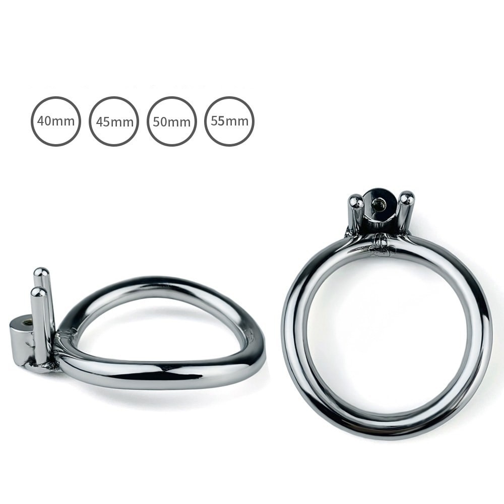 FRRK PA Lock Inverted Male Chastity Cage Device Stainless Steel CBT Device BDSM