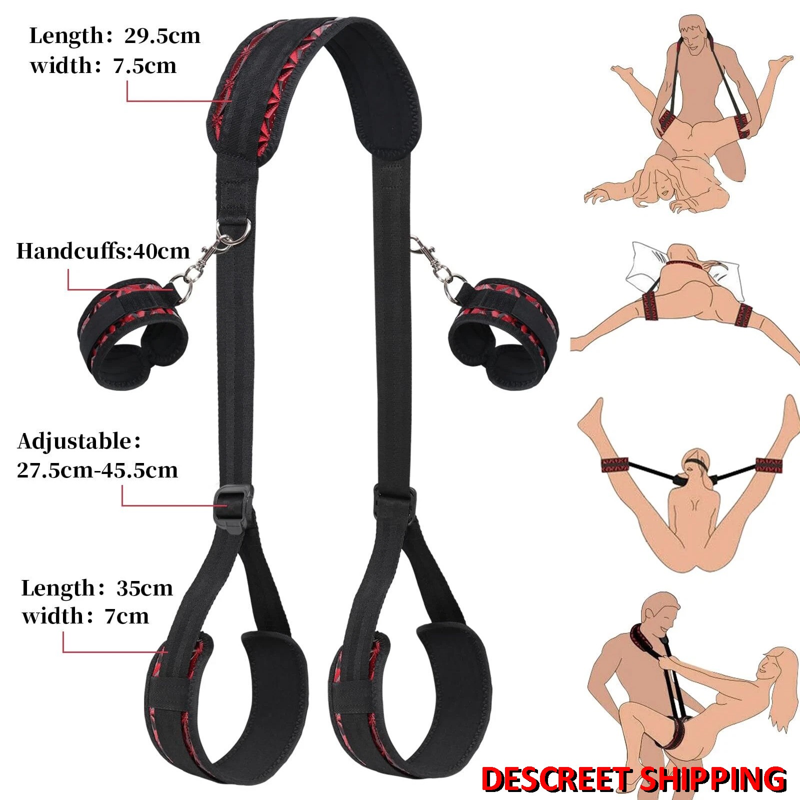 BDSM Bondage Sex Toys Thigh Sling Straps Legs Restraints Bed Couples Adjustable