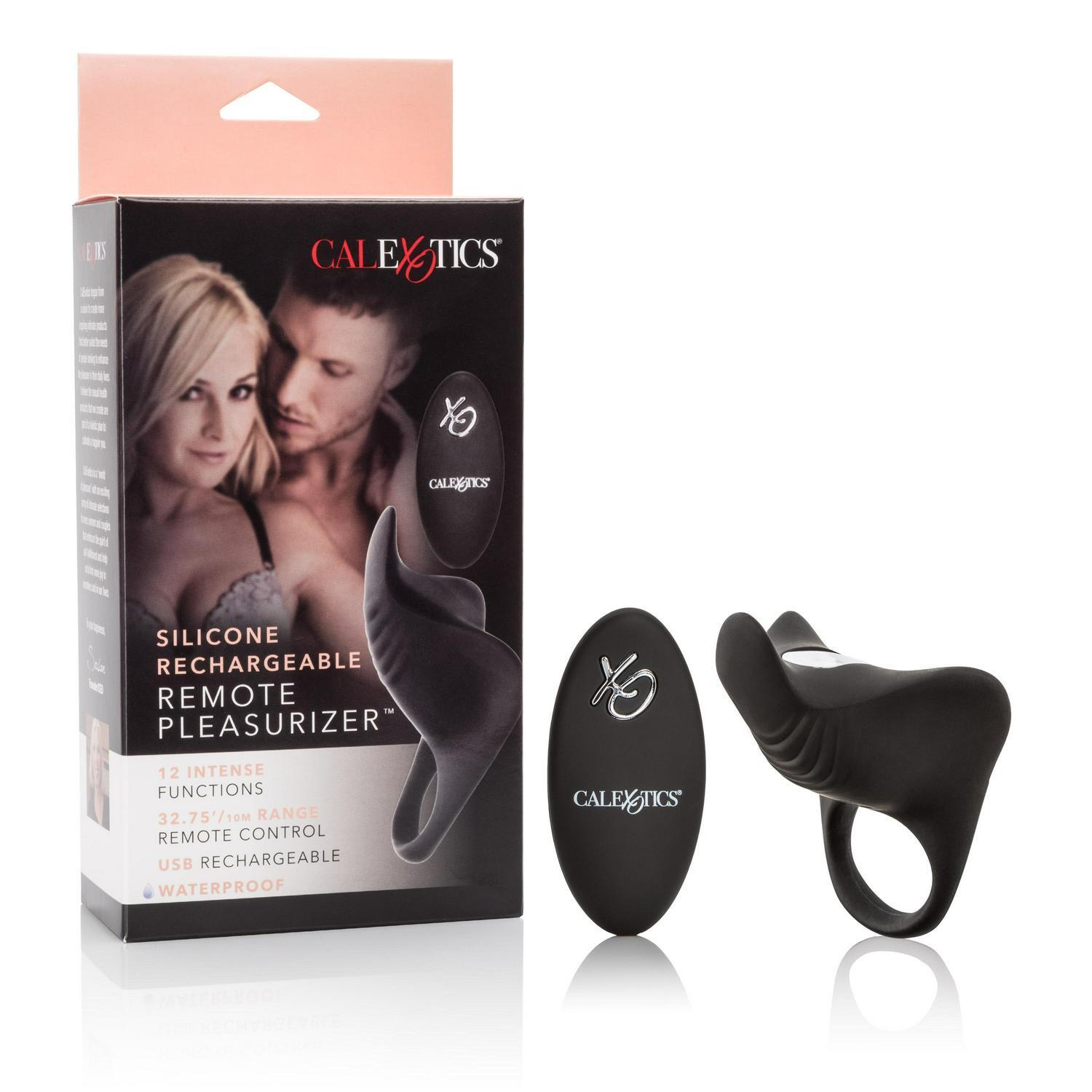 Cock Ring Clit Stimulator Vibrator Silicone Rechargeable With Remote Pleasurizer