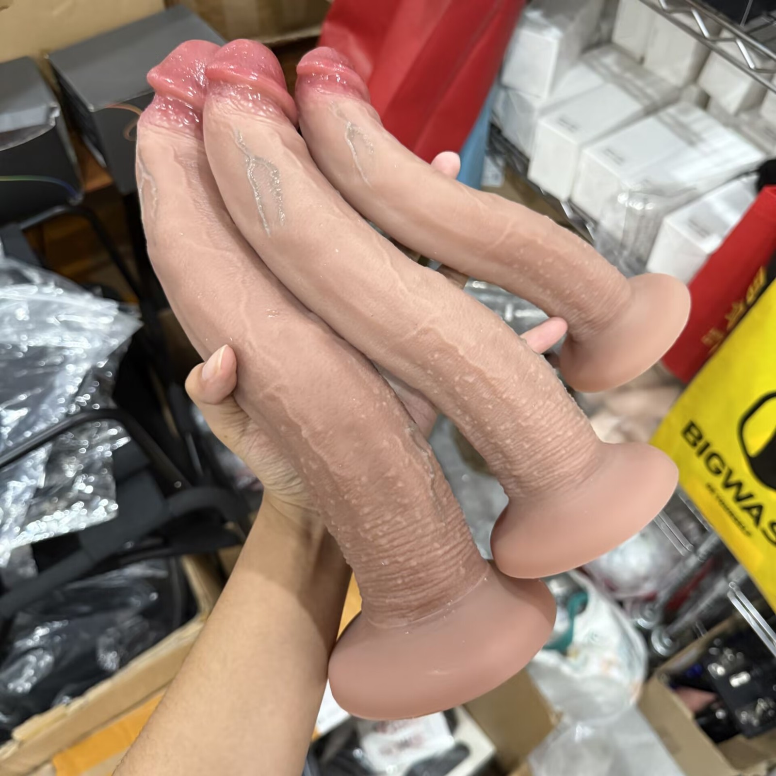 13.78IN Long Silicone Realistic Dildo Skin Feeling Huge Big Thick Penis Suction