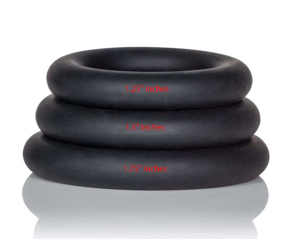 Rock Hard Penis Cock Ring SET Support Erection Enhancer Men Sex Toy Stretchy