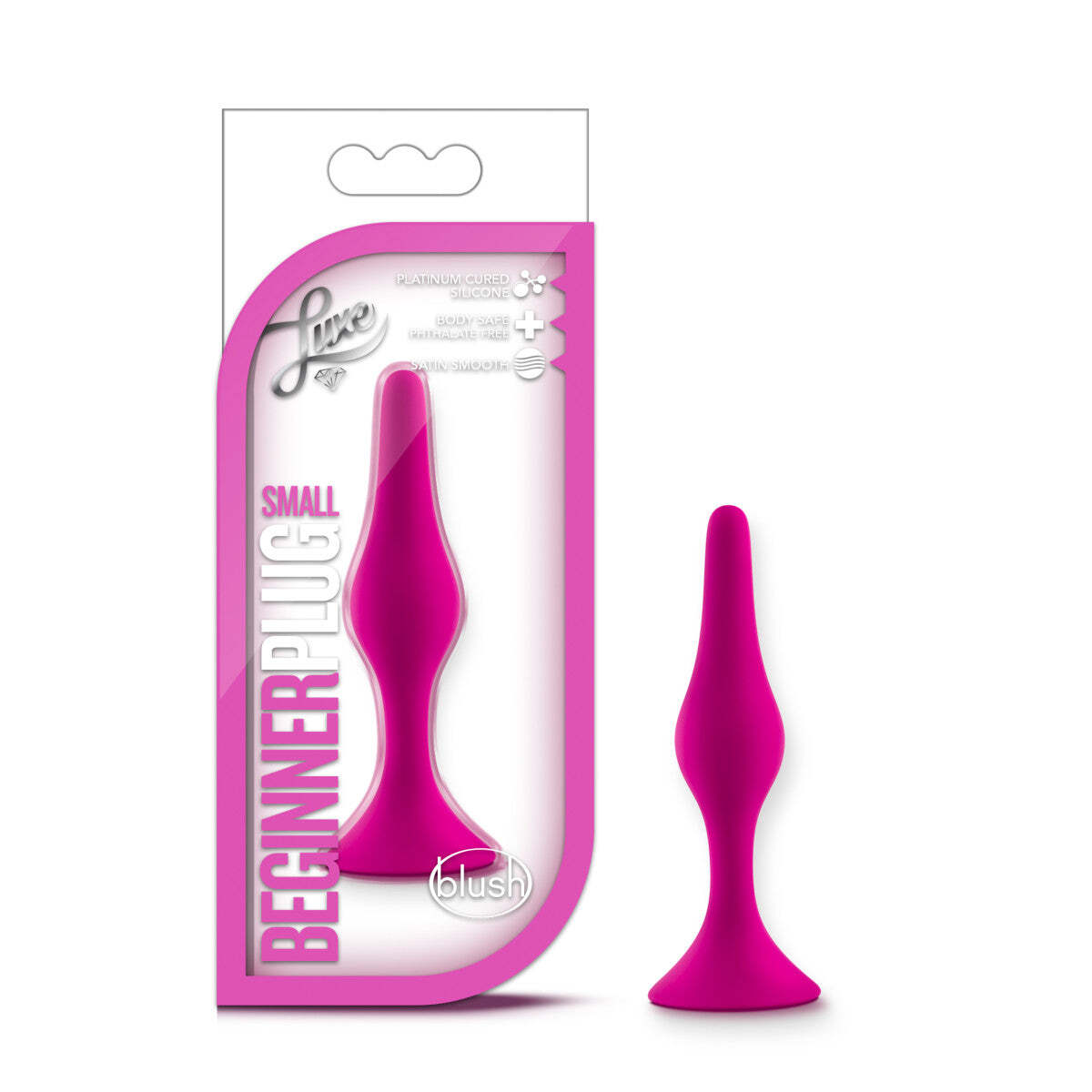 Blush Luxe Satin Smooth Beginner Small Platinum Silicone Anal Butt Plug Sex Toy