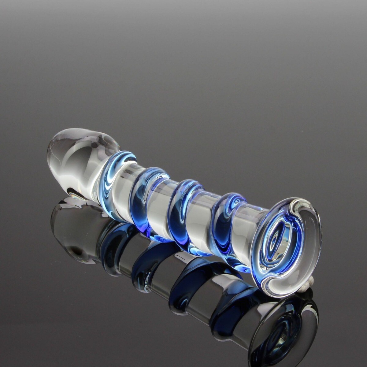 Glass Swirly Realistic G-spot Anal Dildo Dong Probe Butt Plug Prostate Massager