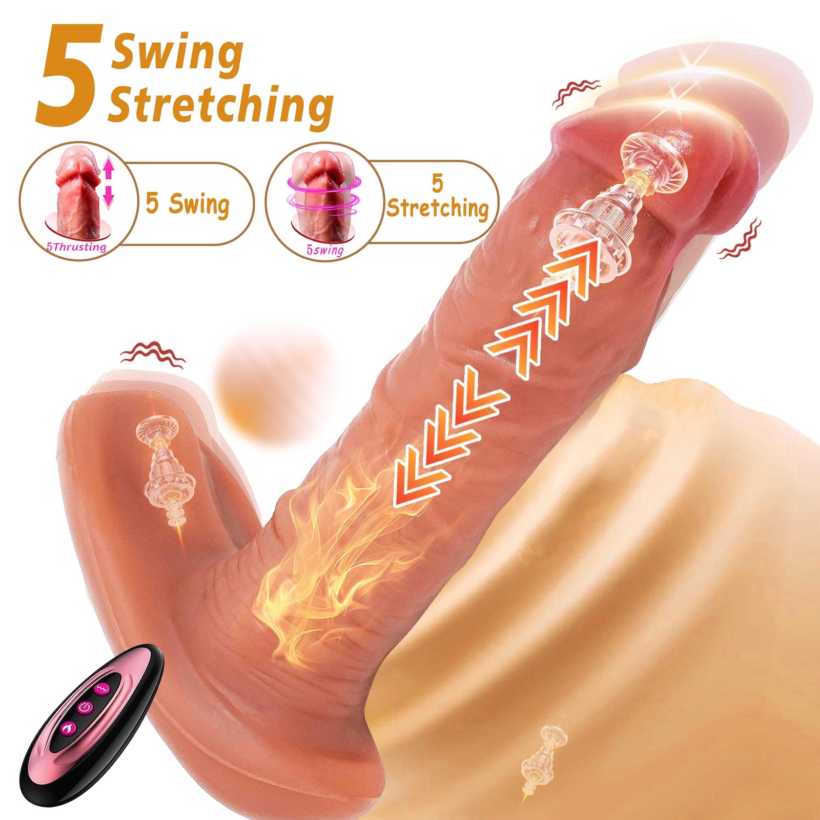 Automatic Heated Vibrator Wearable Thrusting Dildo Massager Remote Sex Toy Women