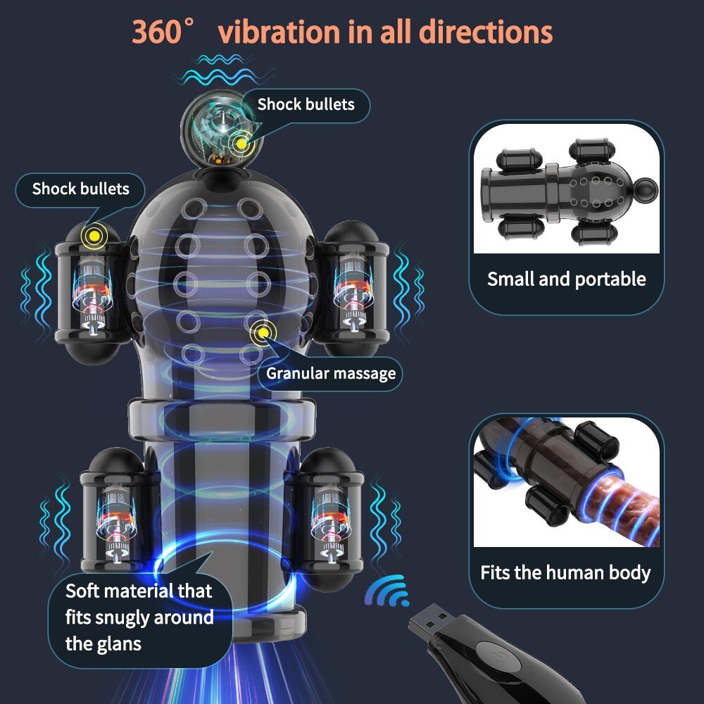10 Vibrating Penis Head Massager Male Masturbator Glans Trainer Sex Toys For Men