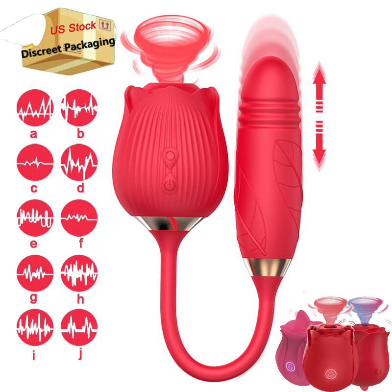 ROSE-Sucking-Vibrator-Clit-Sucker-Dildo-Vibe-G-spot-Massager-Sex-Toy for-Women