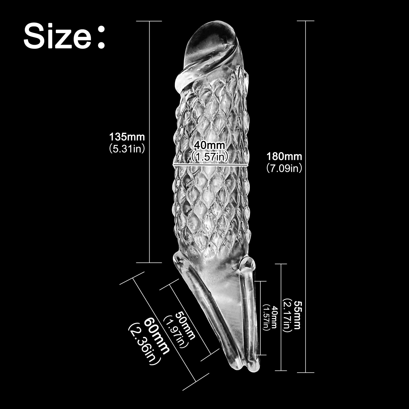 Male Cock Girth Enlarger Enhancer Penis Extension Extender Sheath Sleeve Men SM