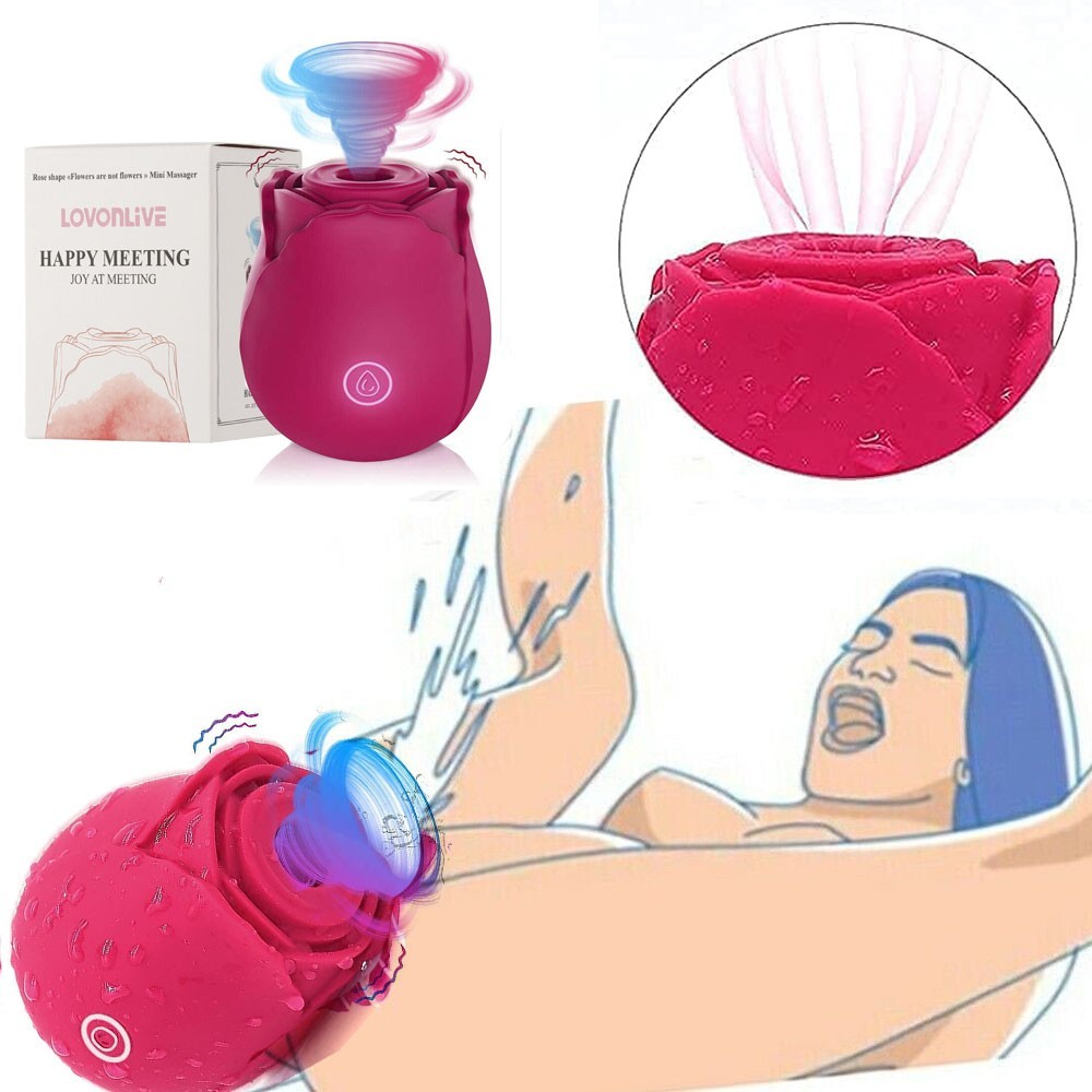 Rose Sucking Vibrator Clit Sucker Dildo Women G-Spot Massager Sex Toy for Women