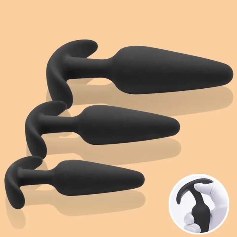 3 Piece Silicone Anal Training Starter Kits Beginner Anal Trainer Butt Plug Set