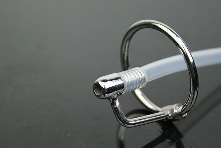 Cock-Plastic-Pipe-with-Penis-Ring-Stainless-Steel-Urinary-Fetish-Chastity-Toy