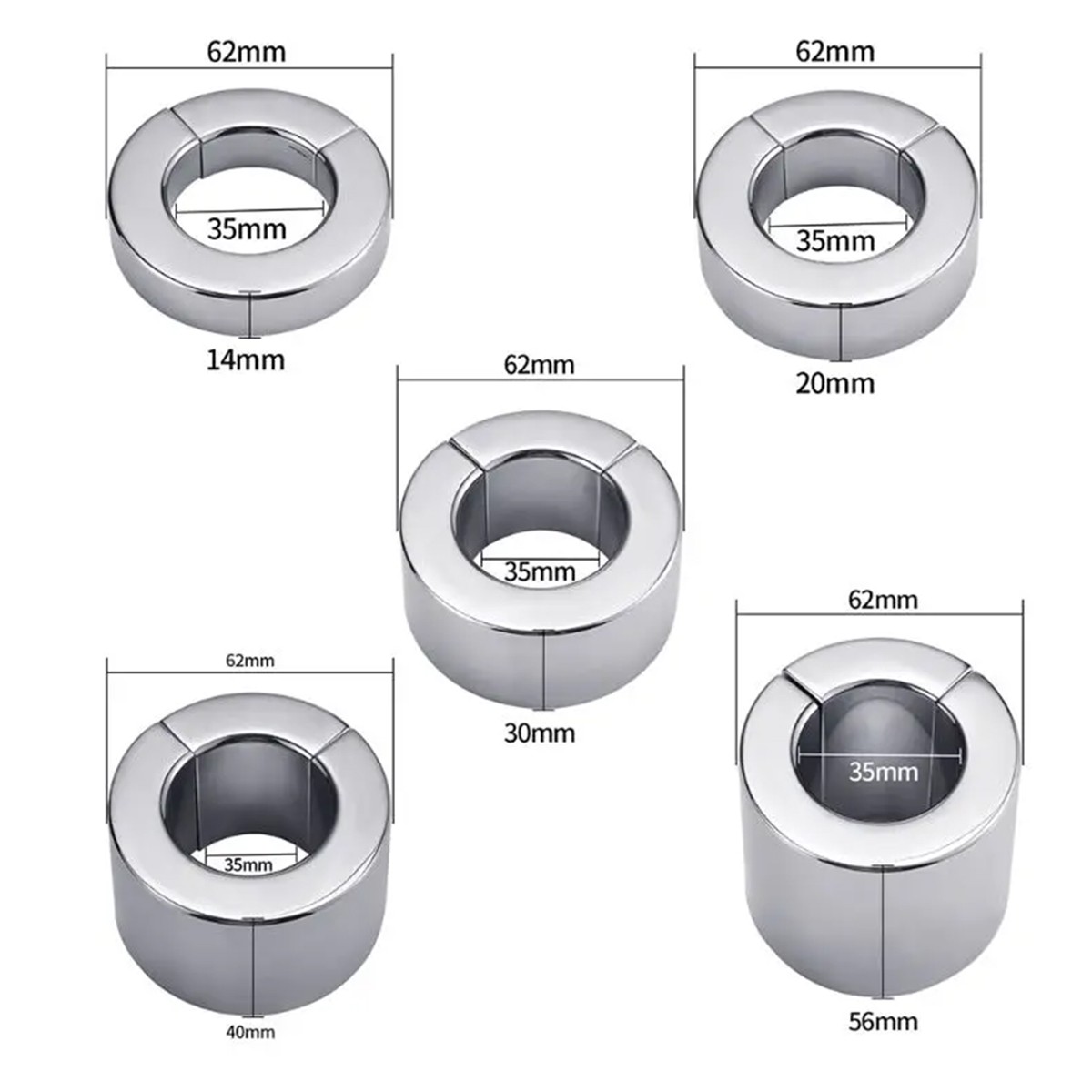 Magnetic Stainless Steel Cock Ring Scrotum Pendant Ball Testis Weight Training