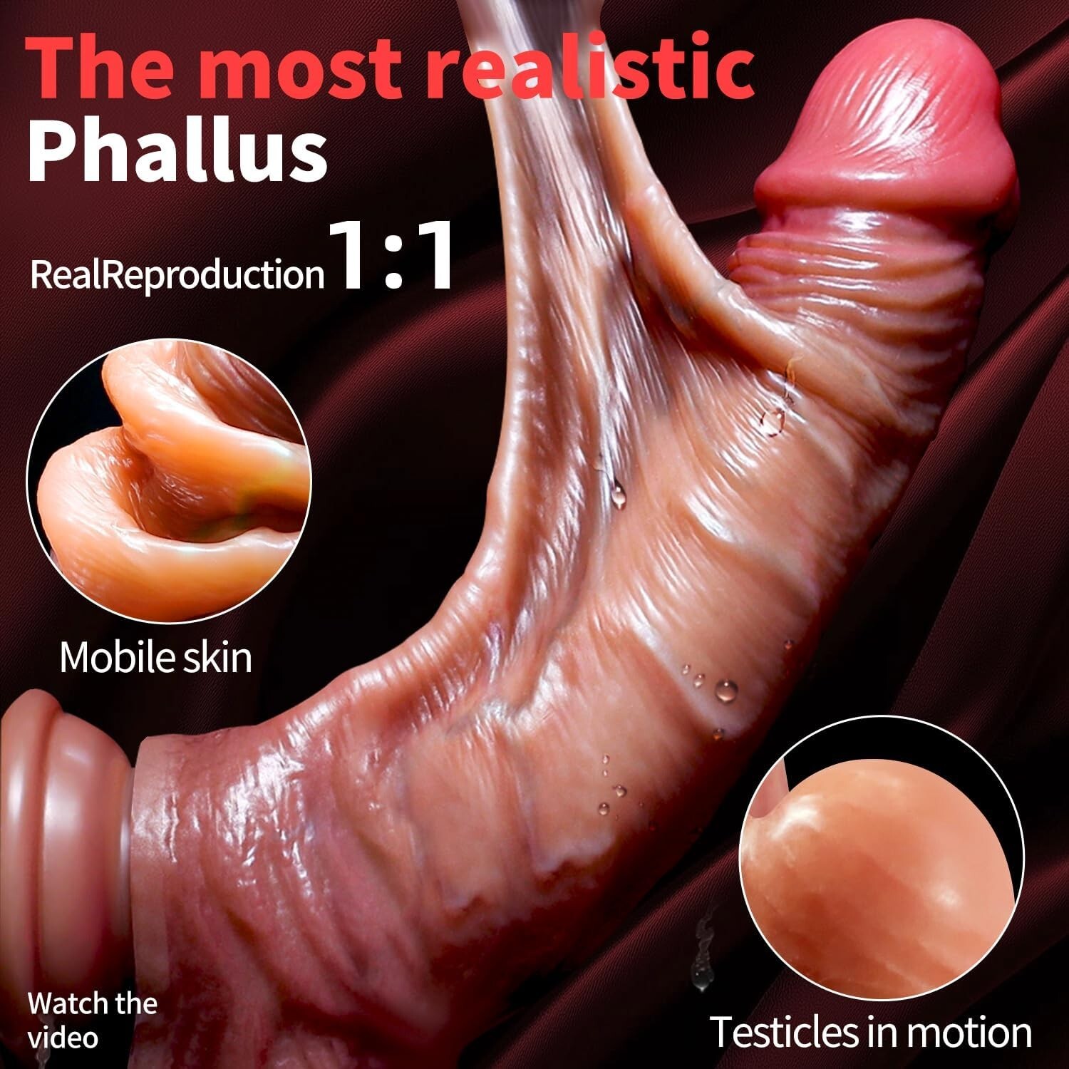 Realistic Dildo Liquid Silicone Huge Penis Sliding Skin Anal Sex Toys for Women