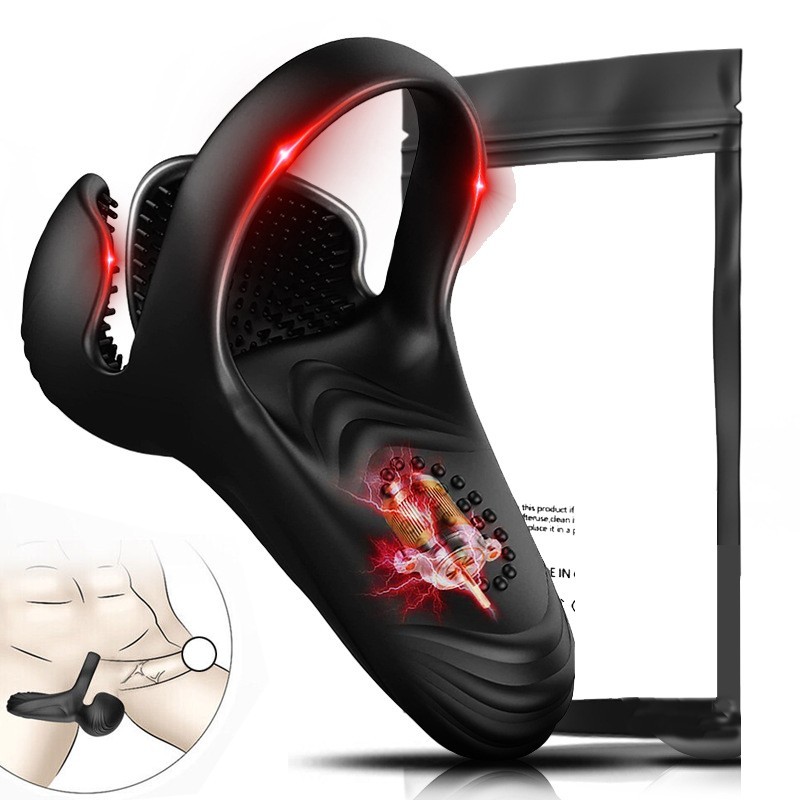 Penis Scrotum Massager Vibrator Cock Ring Sex Toys Men Delay Perineum Stimulator