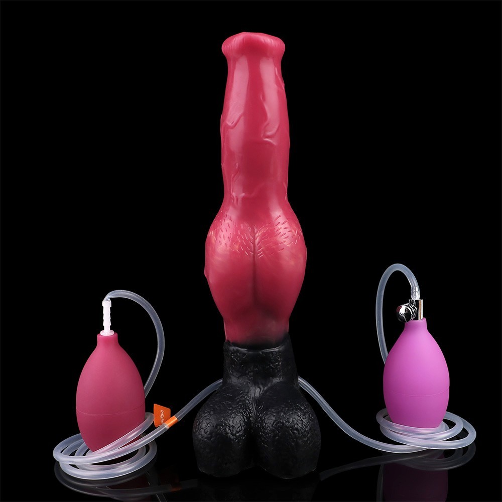 Inflatable Squirting Dildo Fantasy Knot Silicone Penis Large Anal Women Sex Toy