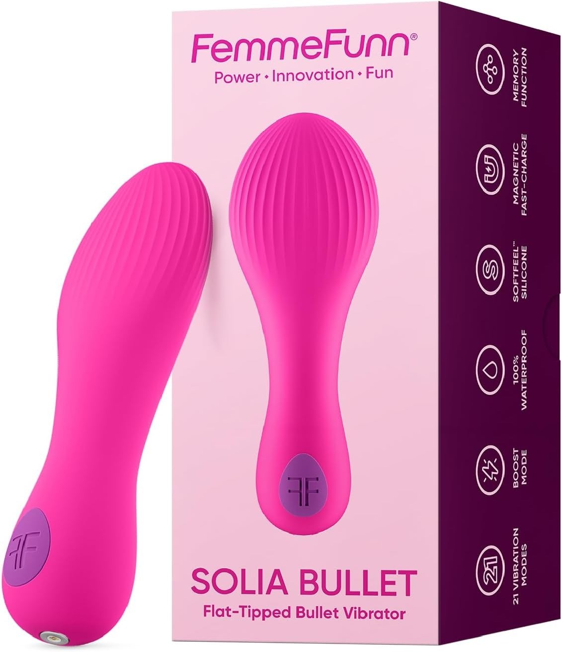 FemmeFunn Solia Bullet Vibrator – Flat-Tip Clitoral Stimulator Waterproof Toys