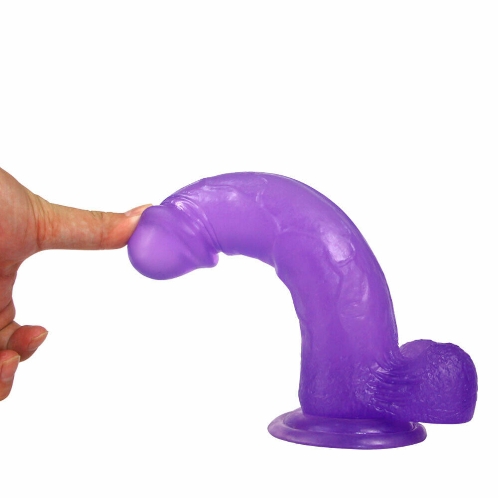 Realistic Dildo Masturbator Penis in Pink or Purple w/ Suction Cup in 6, 7 or 8″