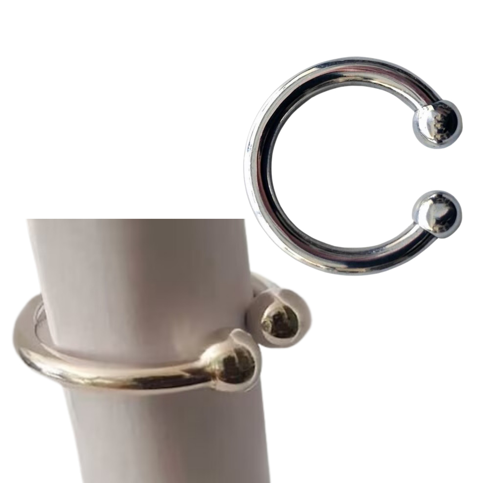 Stainless Steel Horseshoe Penis Ring Cock Enhancer Male Erection Adult Sex Toy