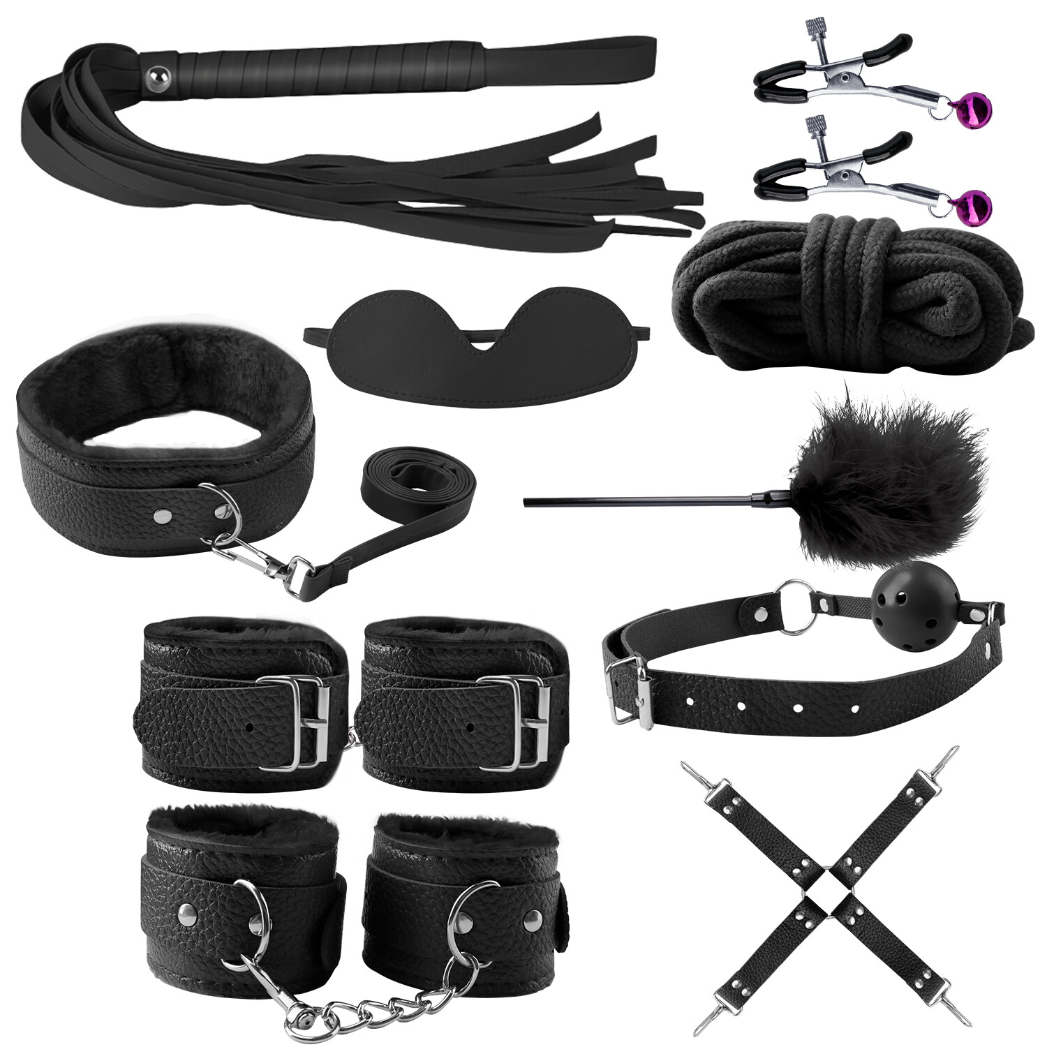 Sex Bondage Whip Gag Toys Handcuff Restraints BDSM Fetish Adult Game for Couples