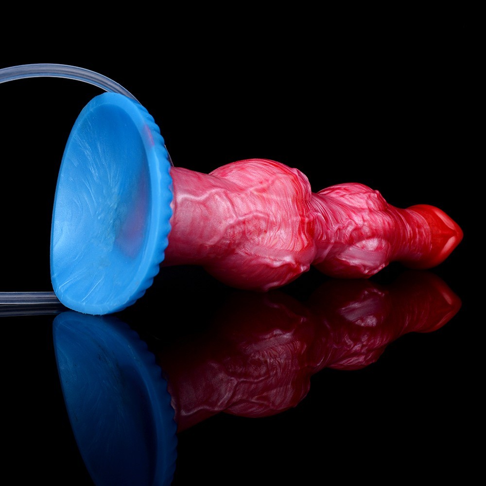Realistic Inflatable Squirting Knot Dildo Silicone Butt Plug Adult Sex Toy