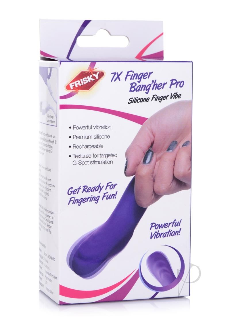 Frisky 7X Finger Bang`her Pro Silicone Rechargeable Finger Vibrator – Purple