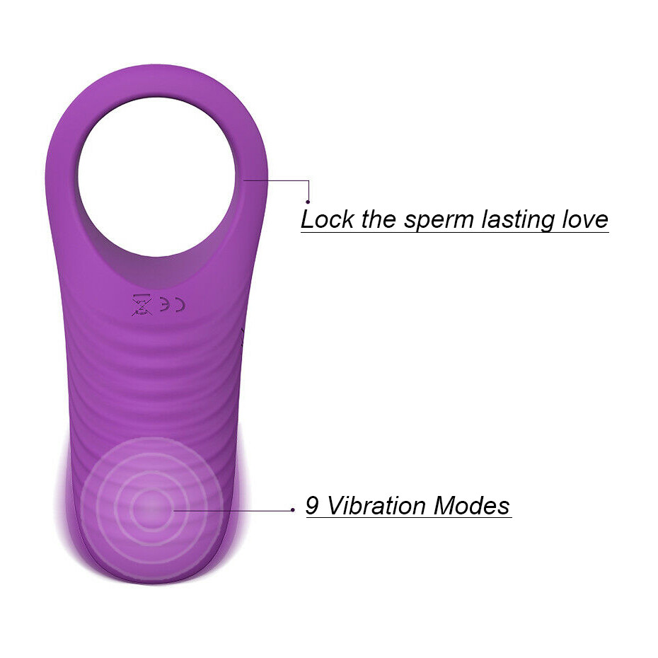 Rechargeable Vibrating Penis Cock Ring Clit Stimulator Couple Sex Toys For Men