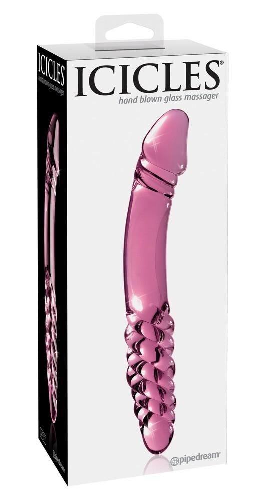 Hand Blown Glass Dildo – Elegant Pink Glass Toy for Hot & Cold Sensations