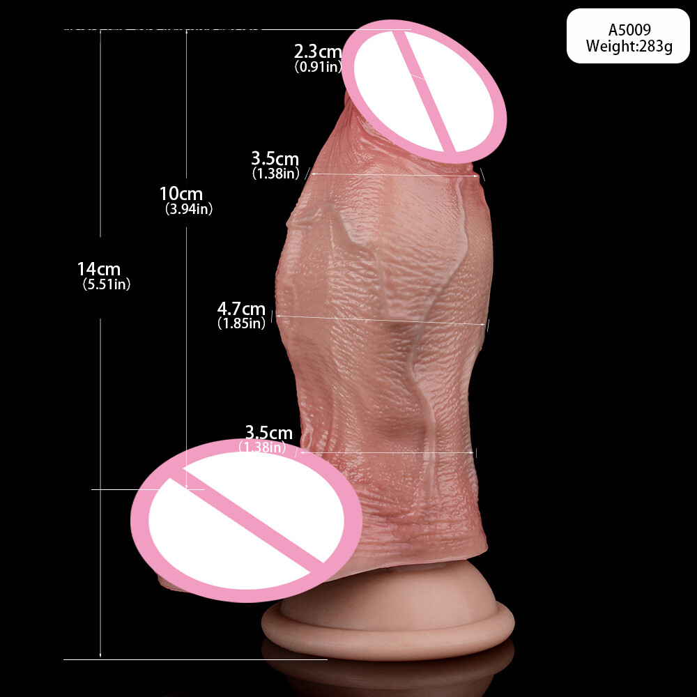 Double Layer Silicone Dildo with Hands-Free Suction Cup Realistic Dual Anal Plug