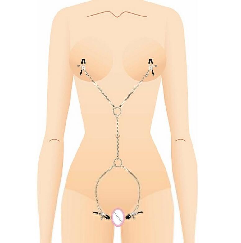 Breast Nipple Clamps with Chain Clip Clamp Clip Adult Flirt Sex Toys for Women