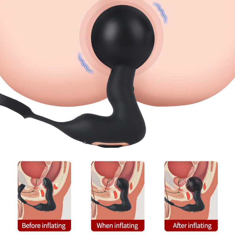 Waterproof Adult Inflatable-Prostate-Anal-Butt-Plug-Massage-Dildo For Men-Women