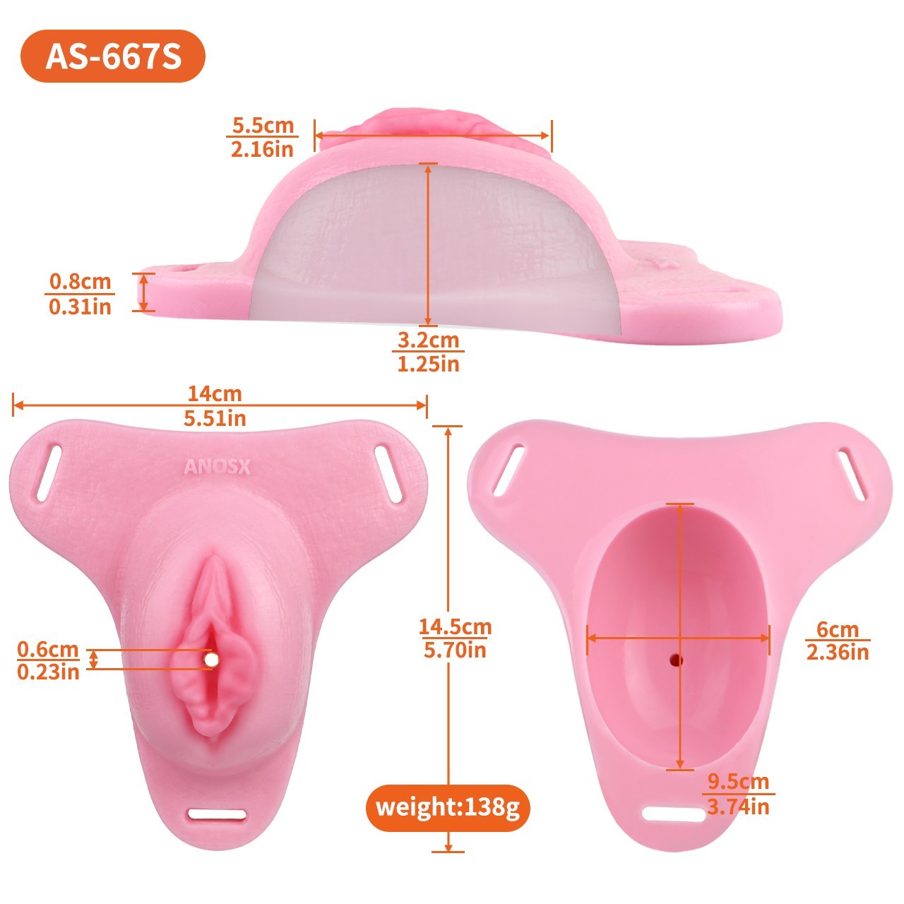 Silicone Cock Cage Strap-on Sissy Chastity Device Real Vaginal BDSM Sex Toy Male