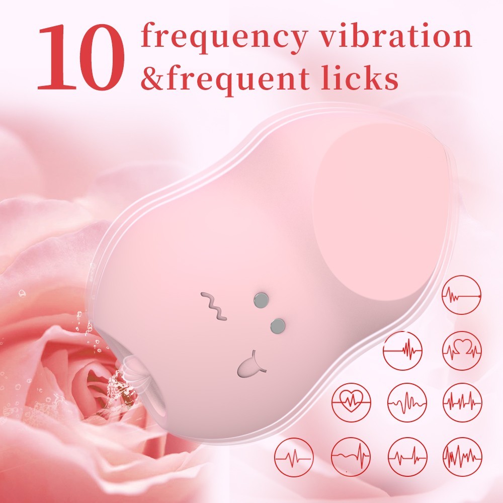 2-in-1 Tongue Licking Vibrator 10 Modes Mini Clitoral Stimulator for Women