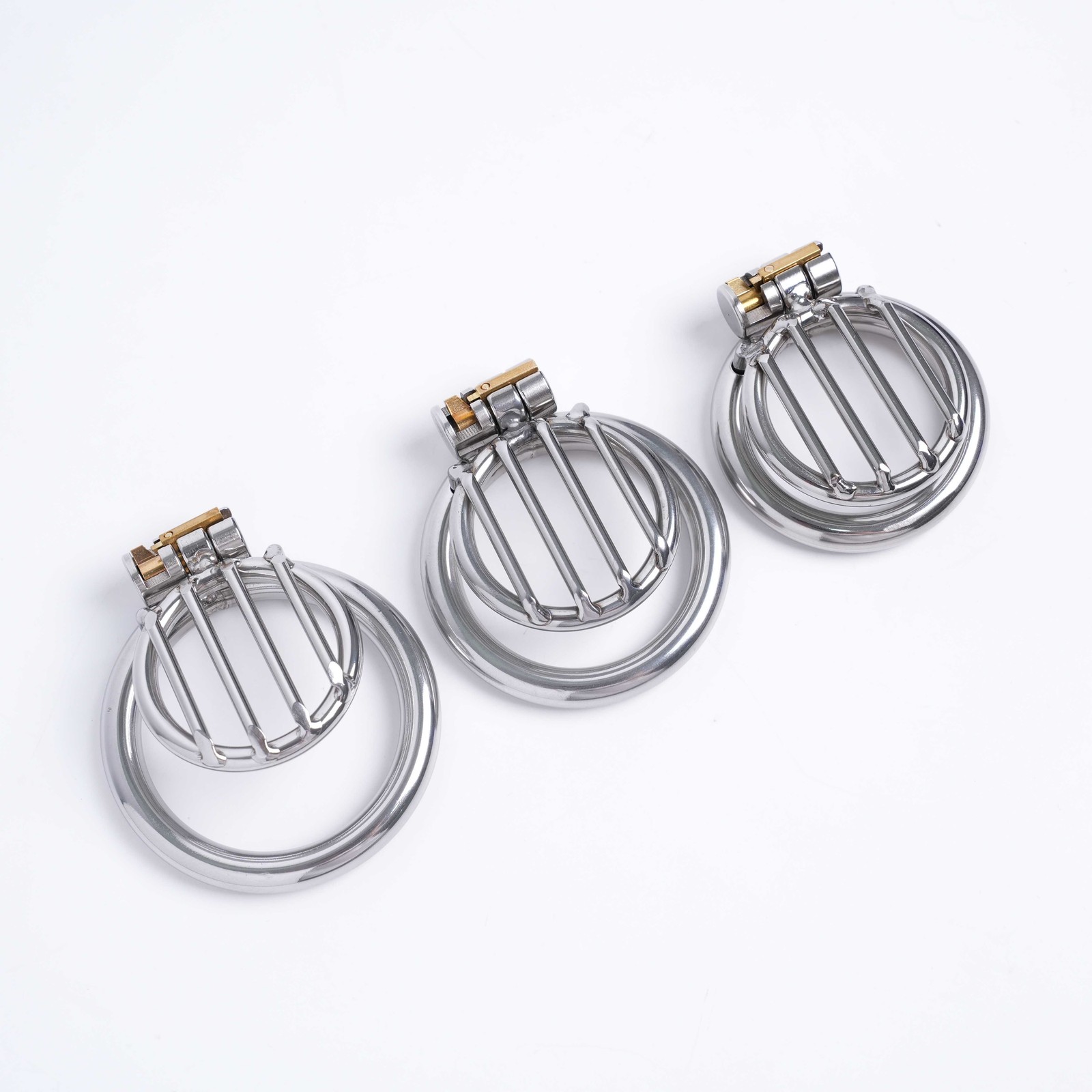 Lockable Chastity Cage for Male Smooth Stainless Steel Material Device BDSM USA