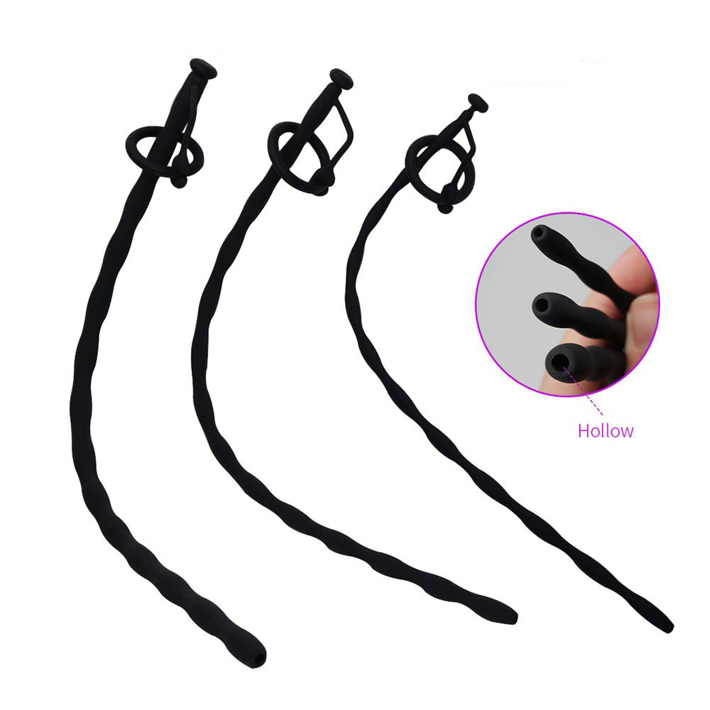 1-3pcs Urethral Silicone Penis Plug Urethra Stretcher Stretching Dilator Sound
