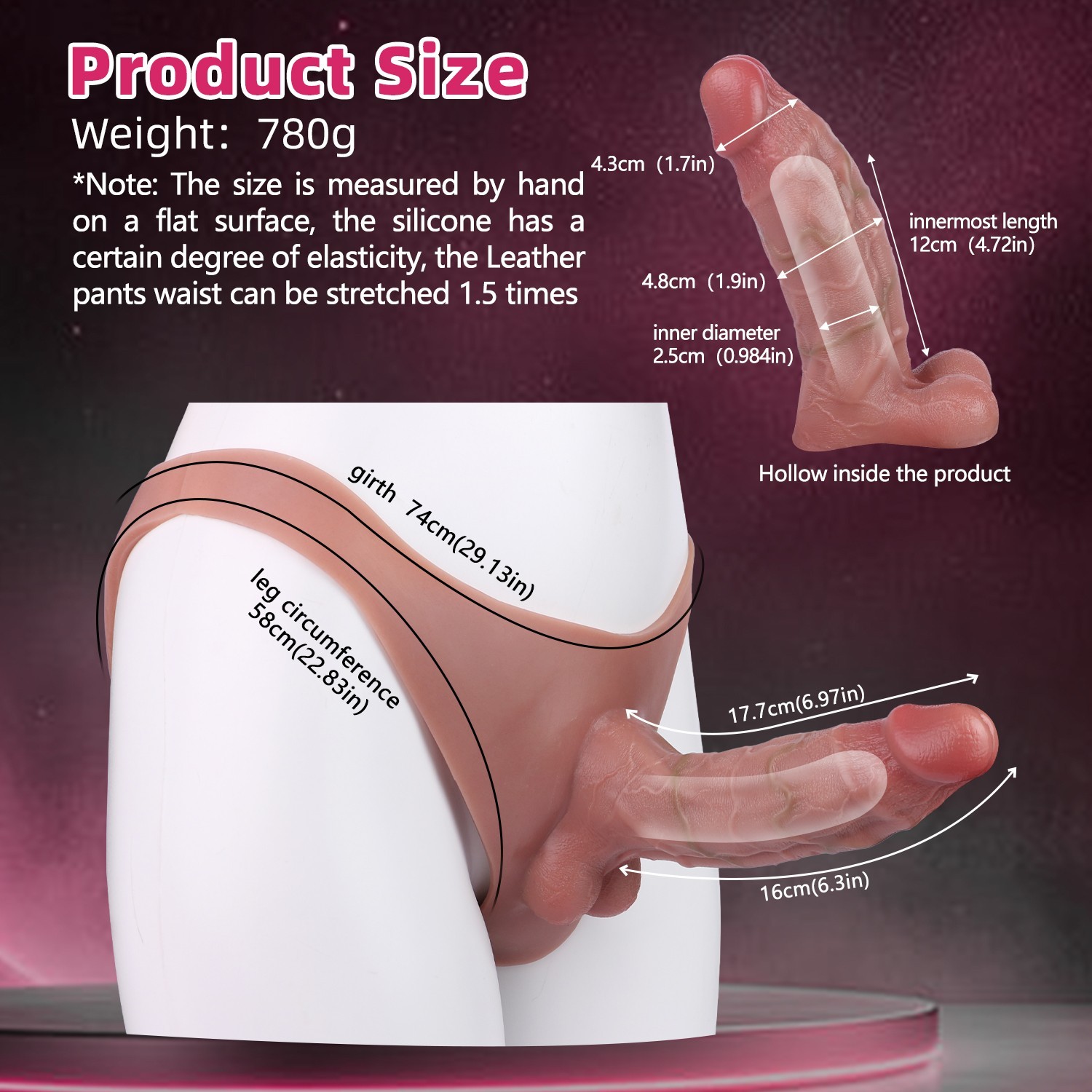 Silicone Pants With Realistic Hollow Dildo Wearable Penis Sleeve Male Sex Toys